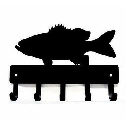 Bass Fish Key Rack Hanger Wall Mounted Hook Up Iron Wall Stickers Wall Art Home