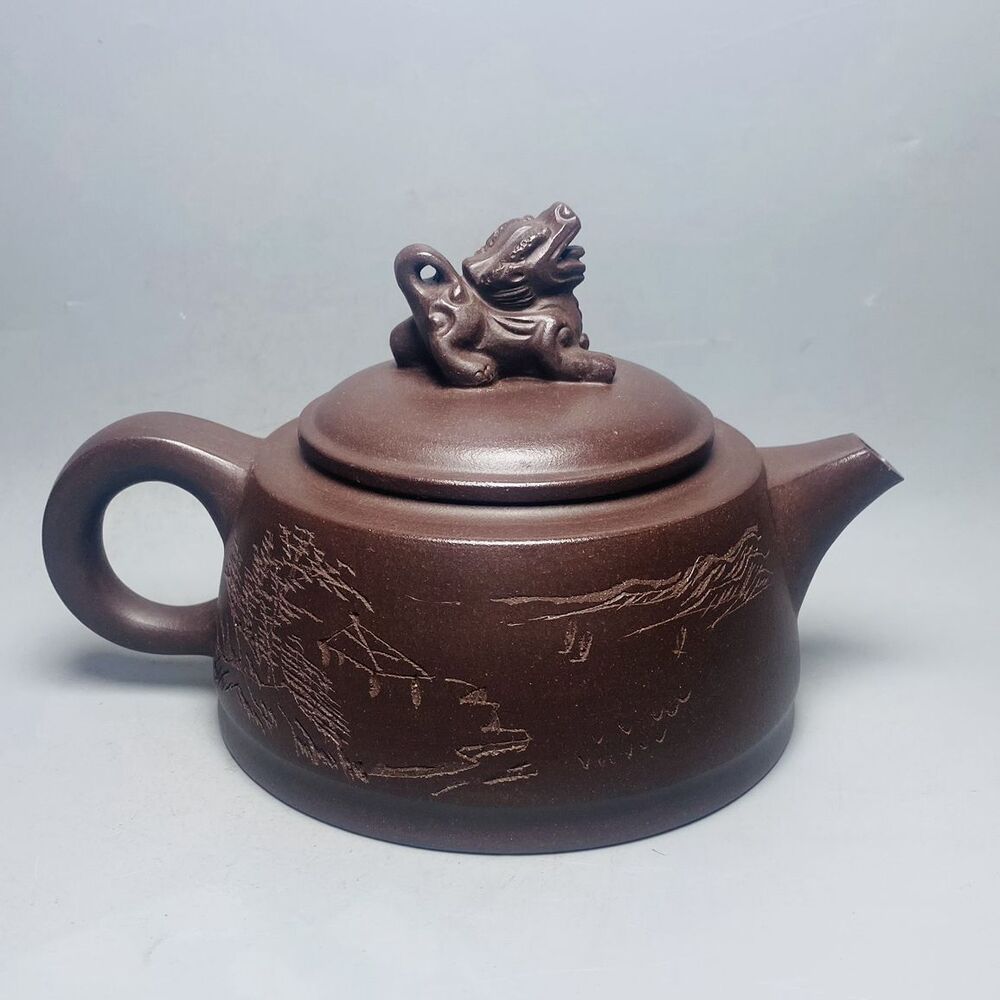 Chinese Yixing Purple Clay Teapot Tea Set Pot Zisha Ceramic Cute Decor Figurine
