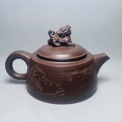 Chinese Yixing Purple Clay Teapot Tea Set Pot Zisha Ceramic Cute Decor Figurine