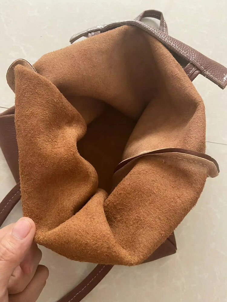 Women Tote Bag Simple Girl Cowhide Handbag Student Shoulder Bag