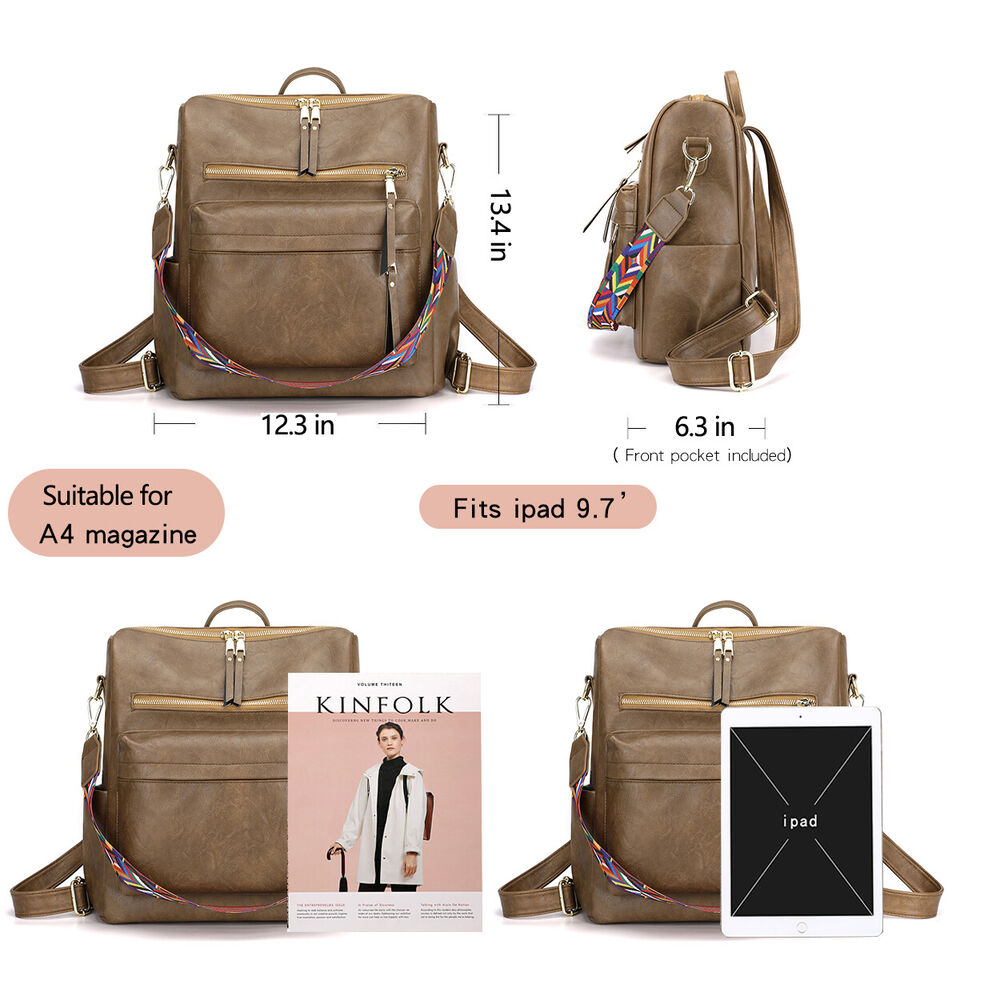 Women Luxury Backpack Bookbag Shoulder School Travel Laptop Rucksack Zipper Bag