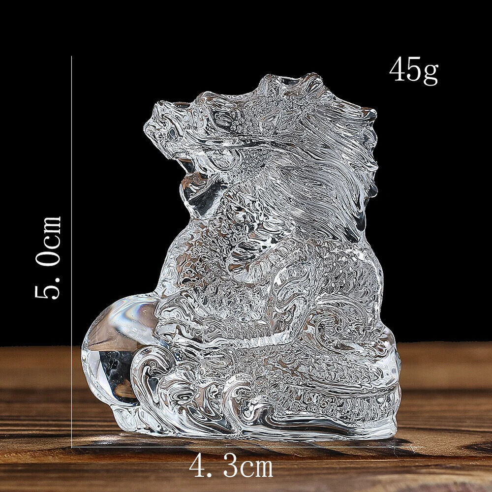 Chinese Zodiac Dragon Figurines Crystal Glass Miniatures Lucky Craft Decorations
