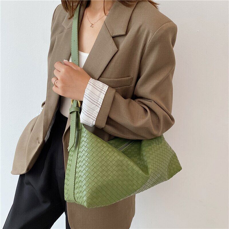 Woven Pattern Crossbody Shoulder Bags Women Large Capacity Ladies Handbags