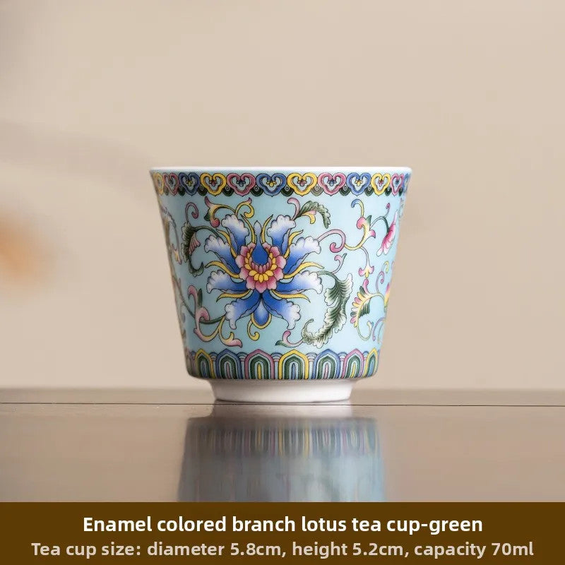 70Ml enamel color teacup ceramic master cup personal cup household tea set -
