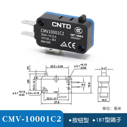 20pcs CNTD Limit Switch CMV10 Micro Button Long Handle Open Limit Sensor Roller