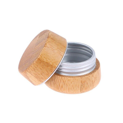 Cosmetics Containers Bamboo Cream Bottle Lip Balm Makeup Skincare Jars 2.3x2.7cm
