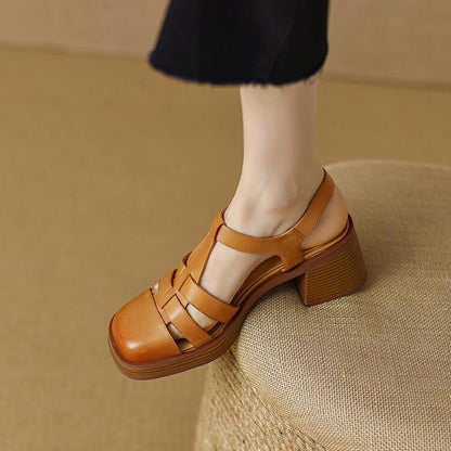 Party Sandals Thick-soled Toe Sandals High-heeled Woven Roman Shoes Women