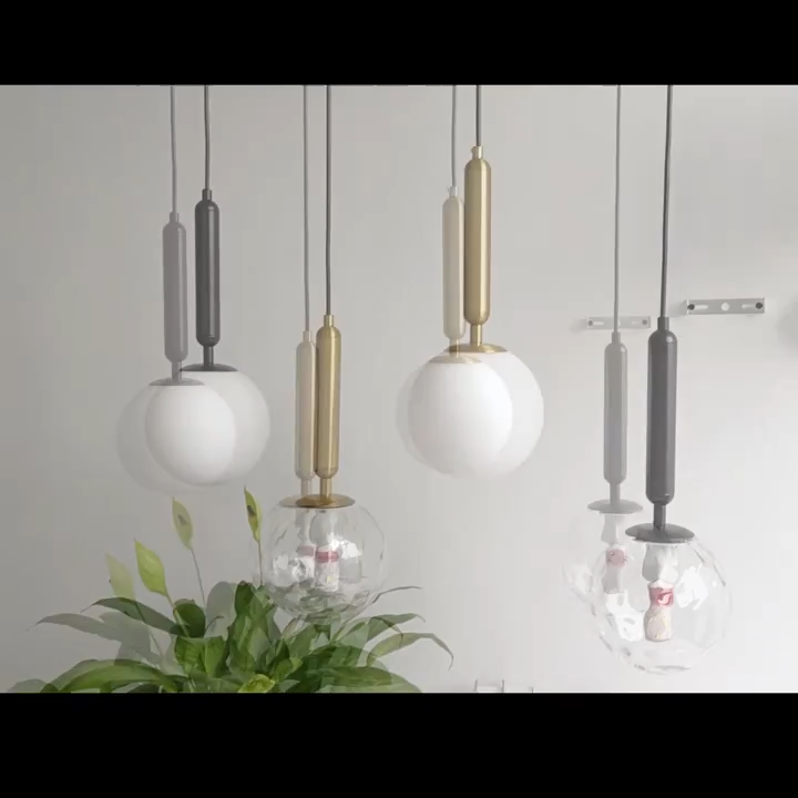 Pendant Lights Modern LED Glass Ball Gold Black Indoor Kitchen Dining Lamp Decor