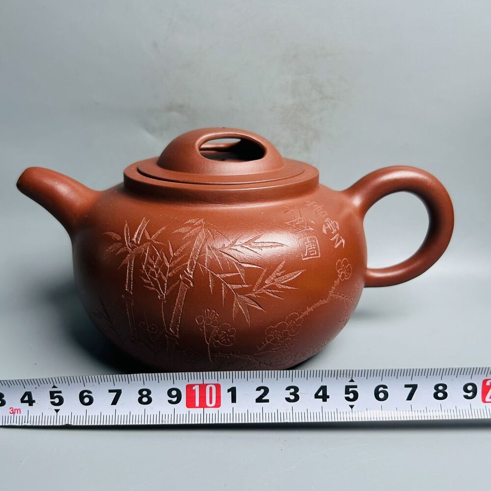 Chinese Yixing Purple Clay Teapot Zisha Ceramic Bamboo Plum Blossom Teaware Nice