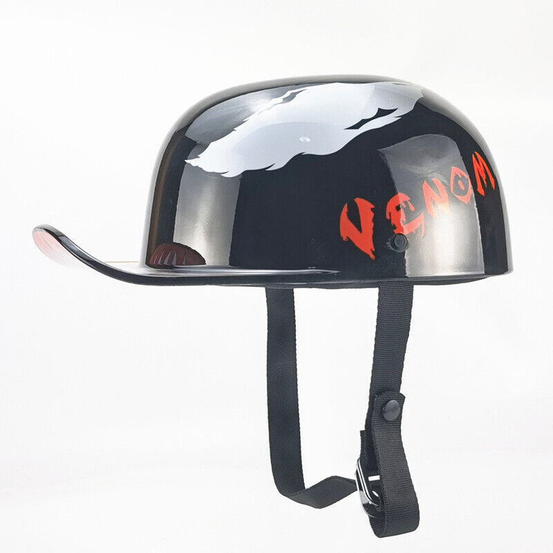 DOT Certified Motorcycle Helmet with Vintage Baseball Cap for Men and Women NEW