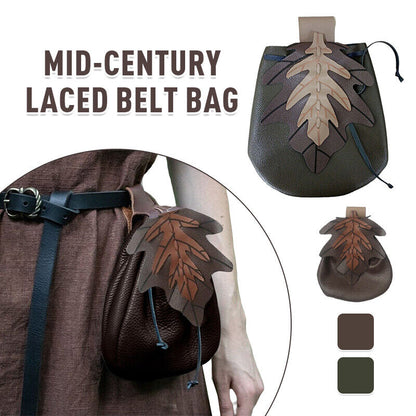 Retro Medieval PU Leather Drawstring Waist Bag Coin Tobacco Wallet Cosplay Props