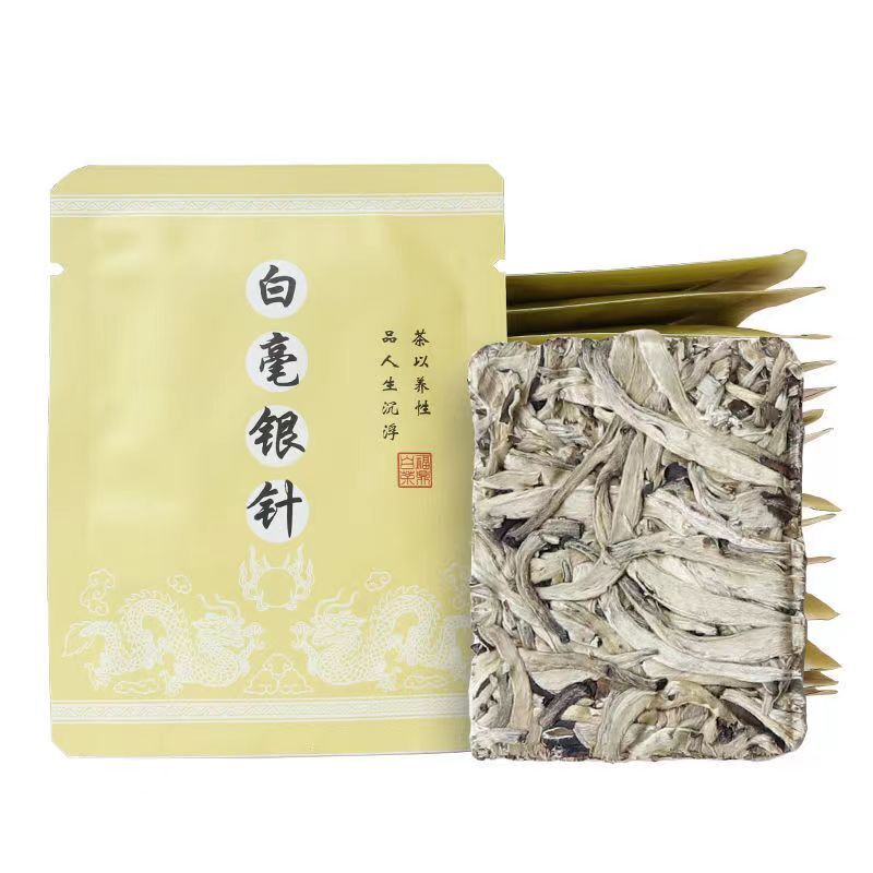 Baihao Silver Needle White Tea Brick Organic Spring Whhite Tea Baihaoyinzhen Tea