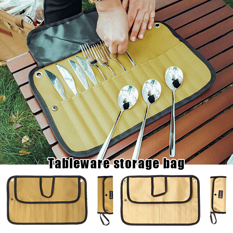 Foldable Outdoor Camping Cutlery Storage Bag Chef Knife Bag Roll Bag Carry Case