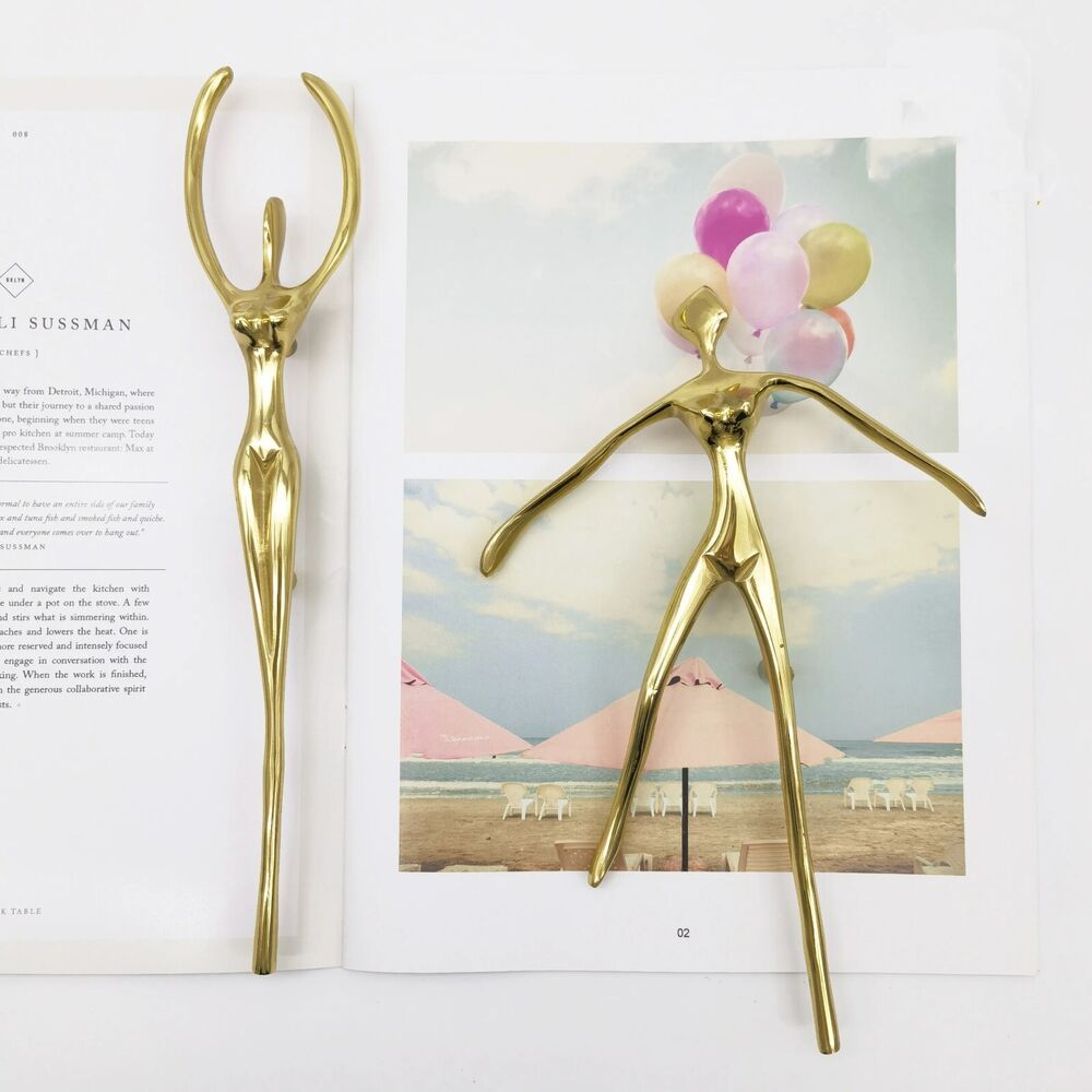 Drawer Handles Creative Ballet Dancer Brass Thinker Shape Wardrobe Cabinet Pulls