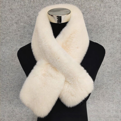 Women Scarves Solid Color Winter Warm Thicken Wraps Shawl 100x13cm Imitation Fur