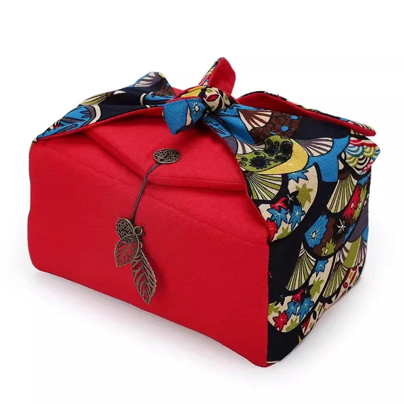 Exquisitely Portable Cotton Linen Tea Set Storage Bag 1 Pot 4 Cups Tea Bag