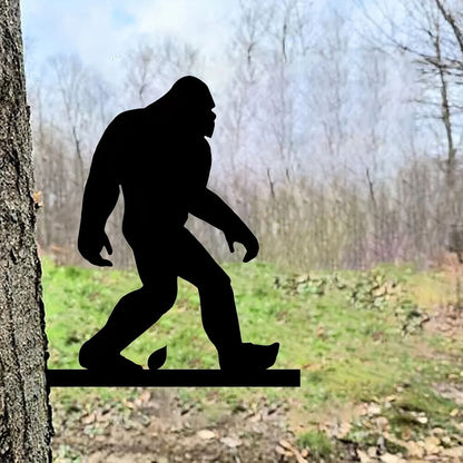 Garden with this Iron Silhouette Gorilla Branch Insert Wall Art