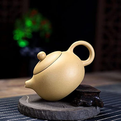 Yixing Zisha Clay Teapot 6.8oz Chinese Zisha Xishi Tea Pots Yellow Duan Mud
