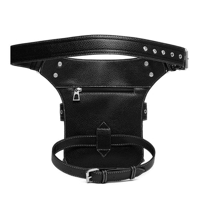 Lady's Leather Leg Drop Belt Bag Punk Rock Motorcycle Thigh Hip Waist Fanny Pack
