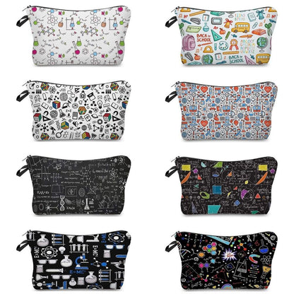 Natural Science Printed Student Pencil Case Teacher Cosmetic Storage Toilet Bag