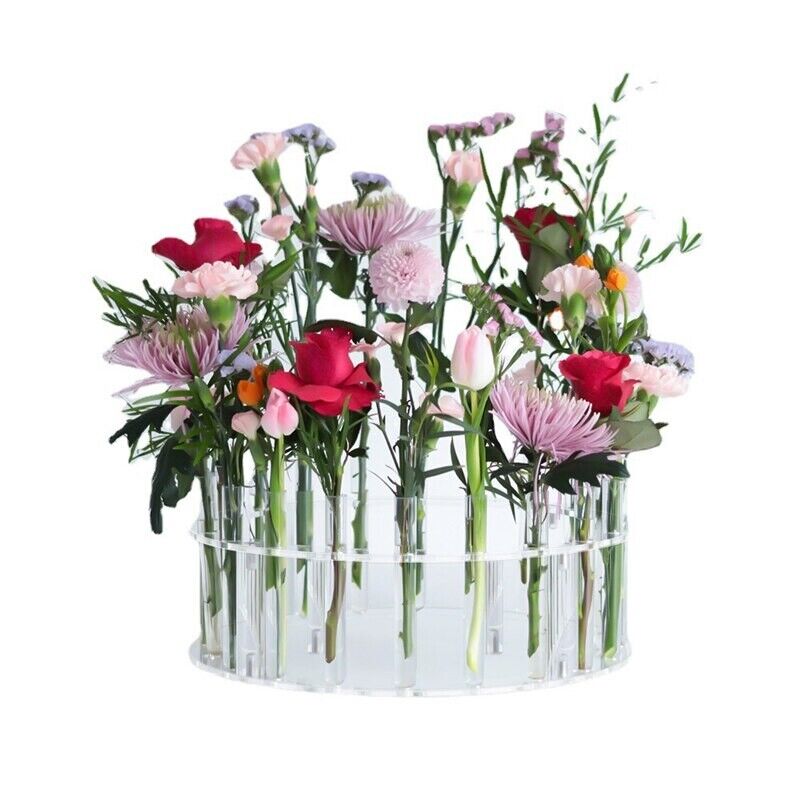 Cake Stands Acrylic Display Board Round Refillable Flowers Base Tray DIY 30x15cm