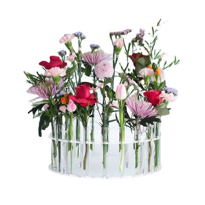 Cake Stands Acrylic Display Board Round Refillable Flowers Base Tray DIY 30x15cm