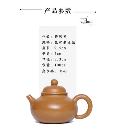 100cc chinese Yixing Handmade Zisha teapot Duan clay RongTian Gongfu Tea Pot