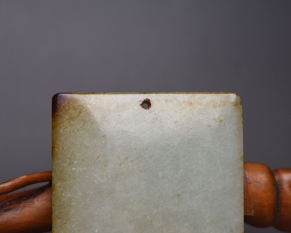 Chinese Antique Hetian Jade Carving Buddha Statue Good Luck Pendant Amulets Gift
