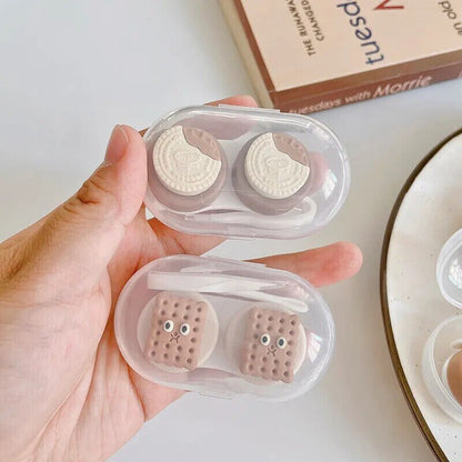 Women Contact Lens Case Plastic Lovely Cat Paw Container Storage Box 6.4x4x2.5cm