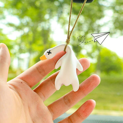 Funny Roasted Duck Car Mirror Pendant Auto Interior Decoration Pendant Gift