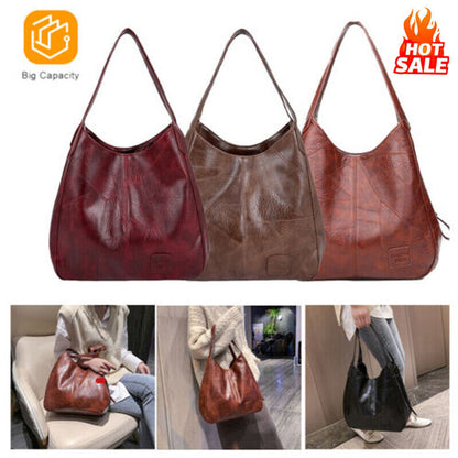 Womens Designer Leather Shoulder Bag Large Capacity Ladies Handbag Hobo Tote CA