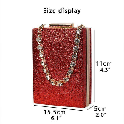 Handbags Ladies Clutch Bag Women Purses Rhinestone Handle Shape Bag