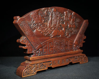 old antique home decor wooden statue carvings carved wooden screen buddha deer