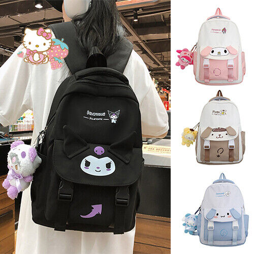 My Melody Kuromi Cinnamoroll Backpack Student Schoolbag Travel Computer Bag Gift