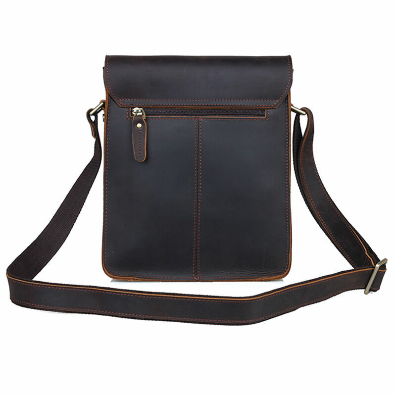 Men's Rustic Genuine Leather Messenger Shoulder Bag Small Cross Body Satchel Bag