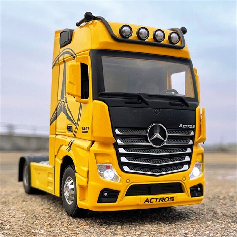 1:36 Benz Container Trailer Truck Head Diecast Model Car Transport Vehicle Toys