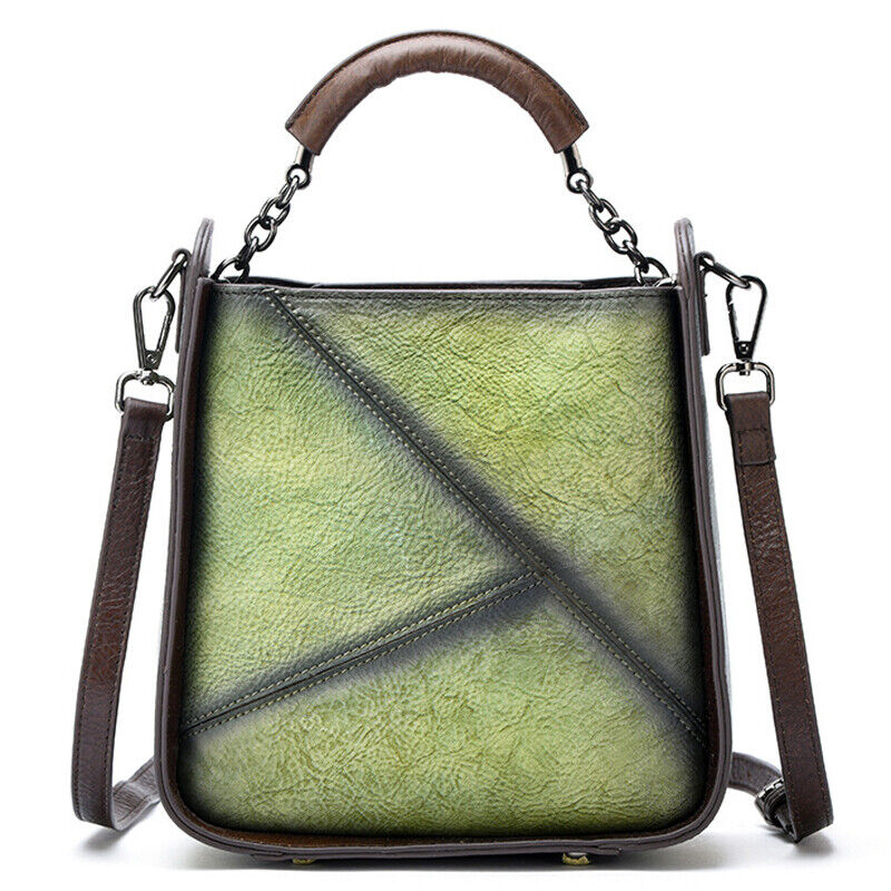 Designer Women's Genuine Leather Retro Handbags Deer Embossed Sling Shoulder Bag