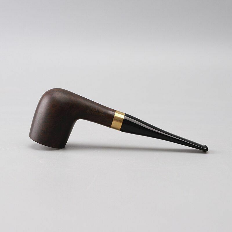 Handmade Ebony Wood Black Smoking Pipes 8mm Filter Tobacco Wooden Straight Pipe