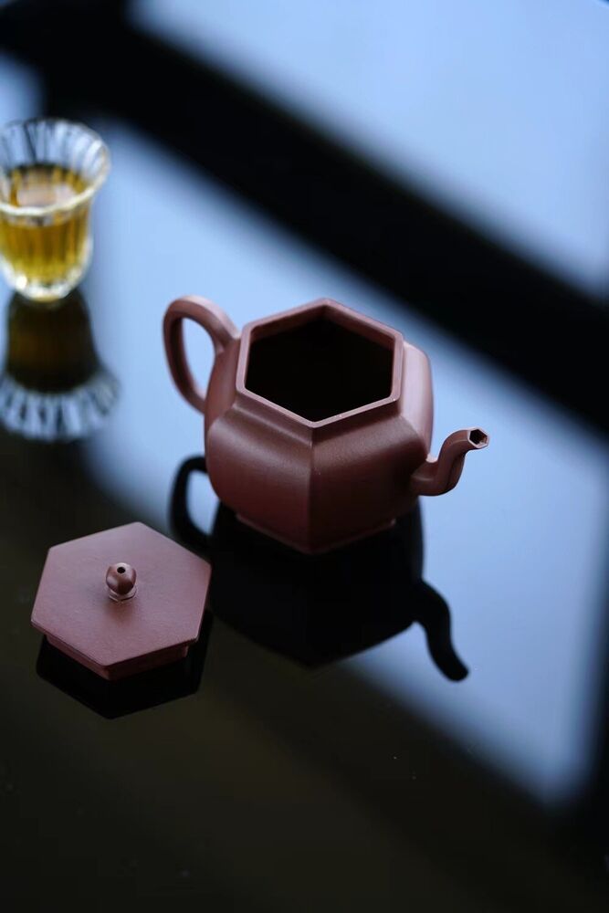 240cc chinese Yixing Handmade Zisha Dicaoqing clay Teapot LiuFang Hu Tea Pot