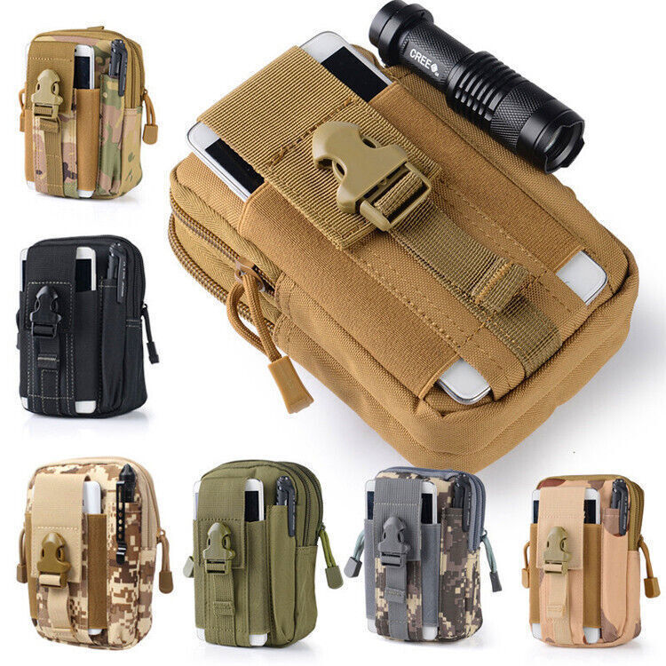 Men Tactical Pouch Belt Waist Pack Bag Pack Running Pouch Travel Camping Bag