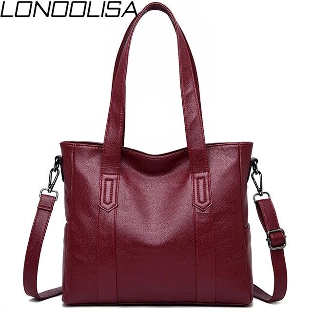 Genuine Wine Red leather handbag for women Crossbody Shoulder BagFor Work Gift