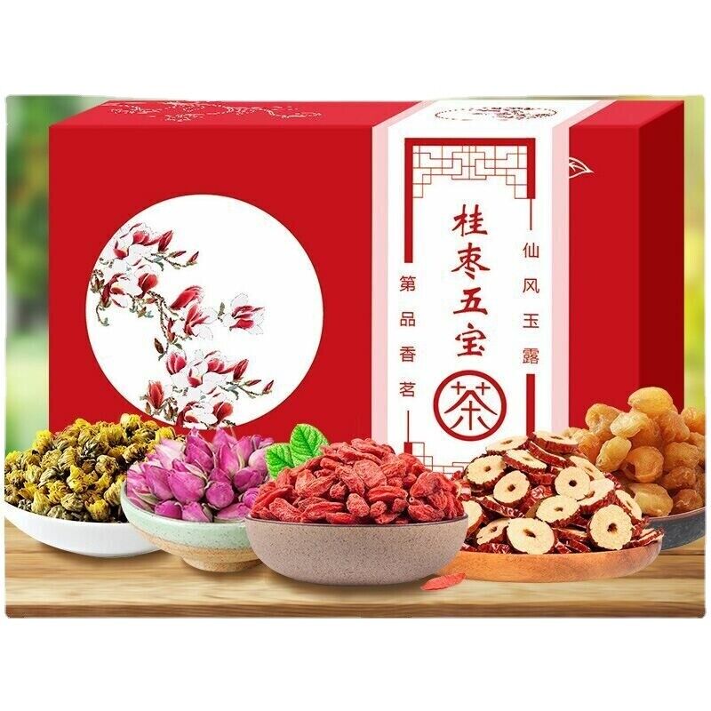 120g Ecology Herbal Tea Guiyuang Gouqi Date Meigui Juhua Cha Five Treasure Tea