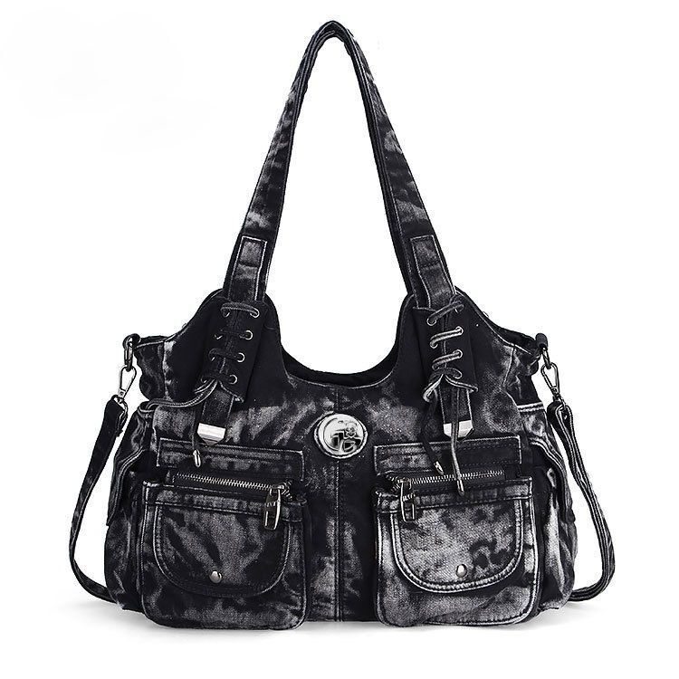 Large Handbag Denim Bag Women Shoulder Jeans Tote Purse Pockets Hobo Pouch 1 PC