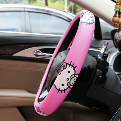 Hello Kitty Cat Car Steering Wheel Cover Comfortable Anti-Slip Car Decoration