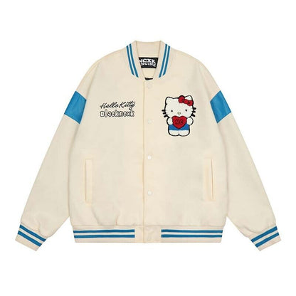 Japanese Hello Kitty cute embroidered ladies jacket baseball suit loose spring