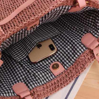 Straw Women Shoulder Bags Woven Handbags Rattan Summer Beach Bag Tote Lady