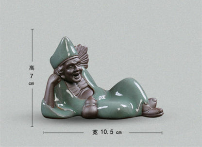 Chinese JiGong statue buddha small size rack for pot maintaining brush porcelain