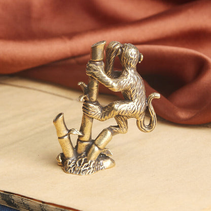 Solid Brass Monkey Figurine Statue Home Ornaments Animal Figurines Gift