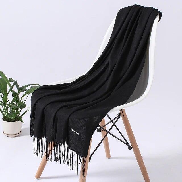 Scarf Solid Colorful Women Tessale Long Shawls Cashmere Scarves Casual Acrylic