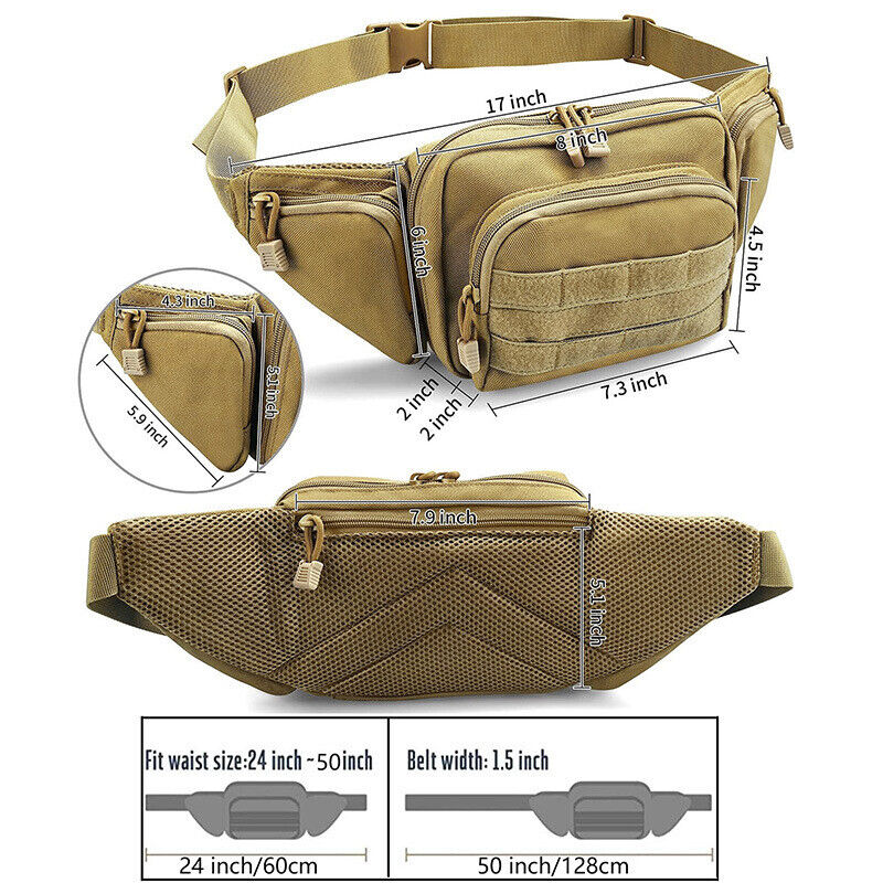 Men Waist Pack Nylon Pouch Army Military Hunting Climbing Camping Belt Bag